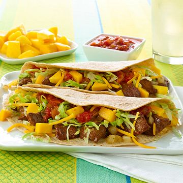 Mexican Beef Tacos with Mango Salsa