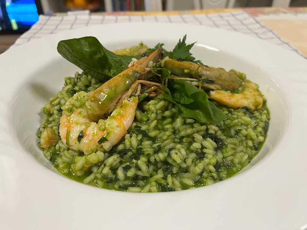 Authentic Venetian Risotto with Shrimp and Spinach