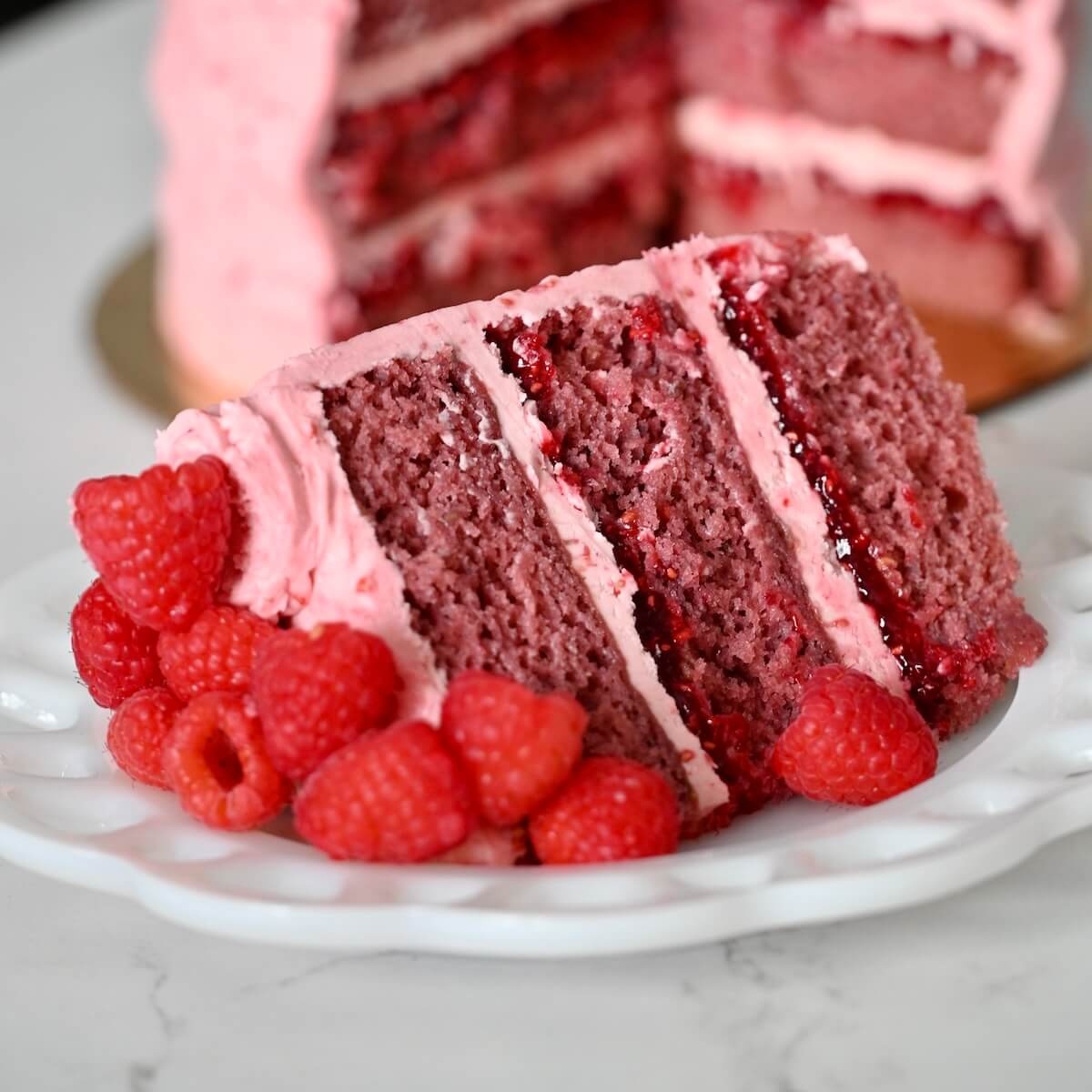 Hidden Raspberry Layer Cake