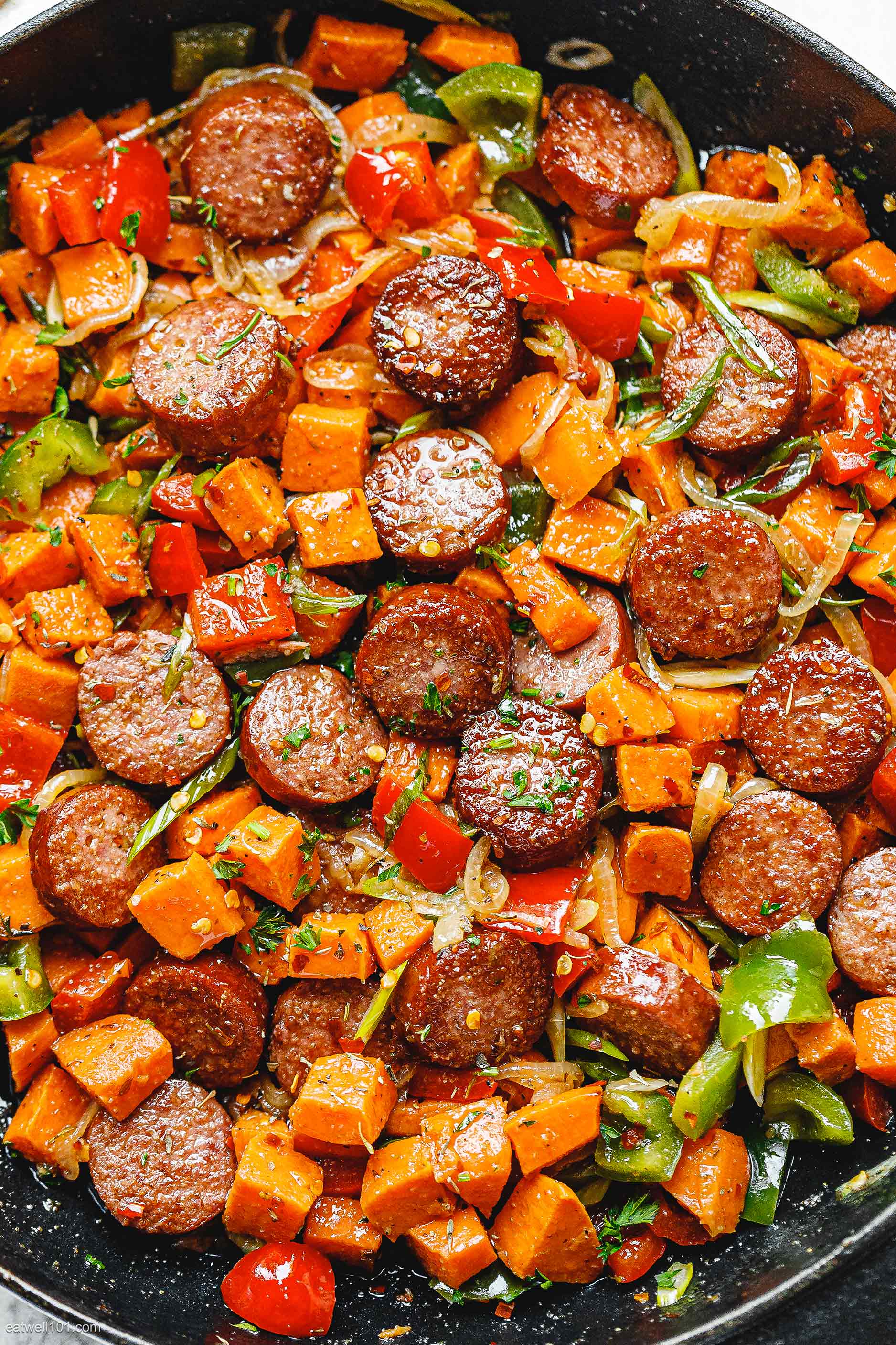 Spicy Sausage & Sweet Potato Medley