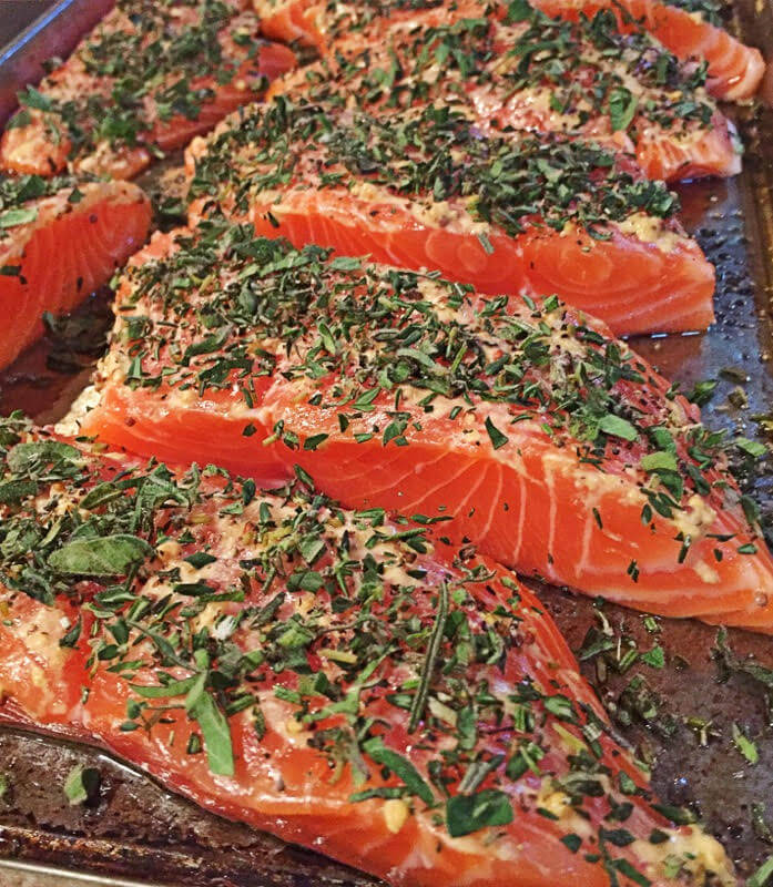 Summer Snowflake Herb Crusted Salmon