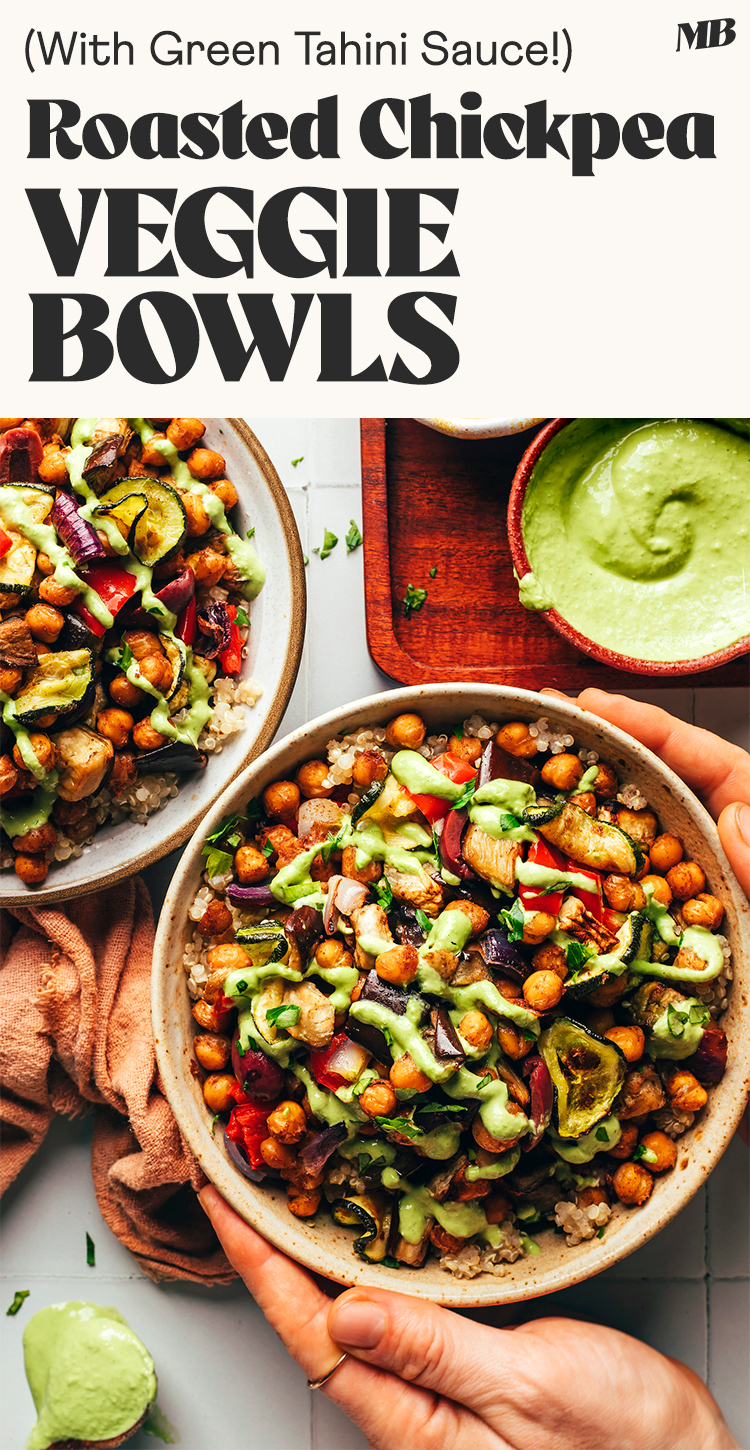 Tahini-Roasted Chickpea & Rainbow Veggie Bowl