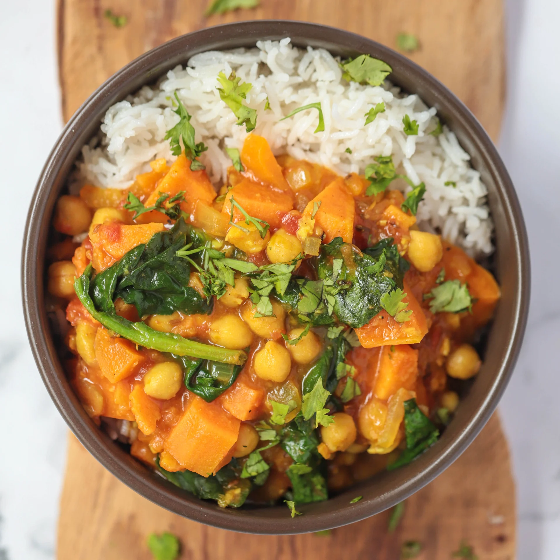 Vegan Chickpea & Sweet Potato Curry with Coconut Milk
