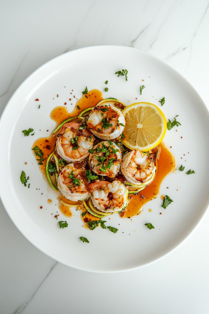 Keto Garlic Shrimp Zucchini Noodles