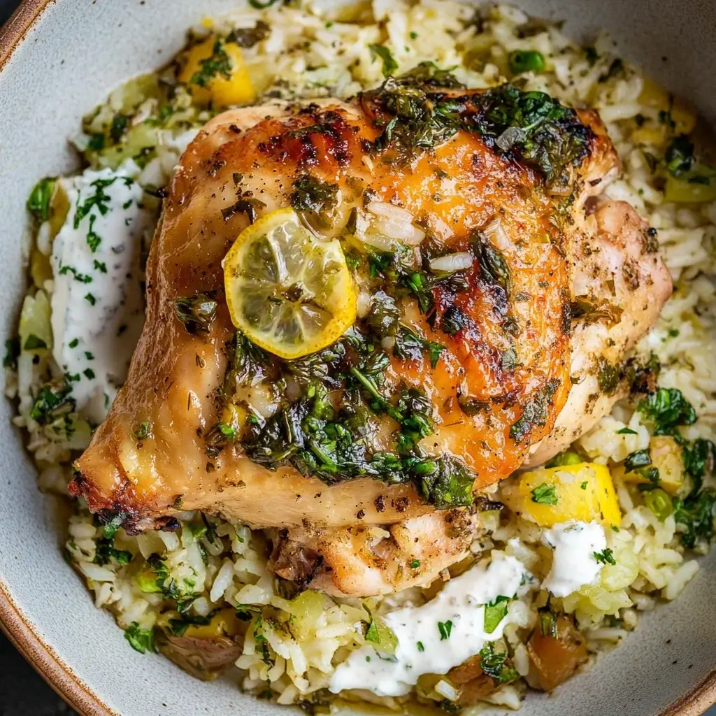 Crispy Lemon-Herb Air Fryer Chicken & Veggies
