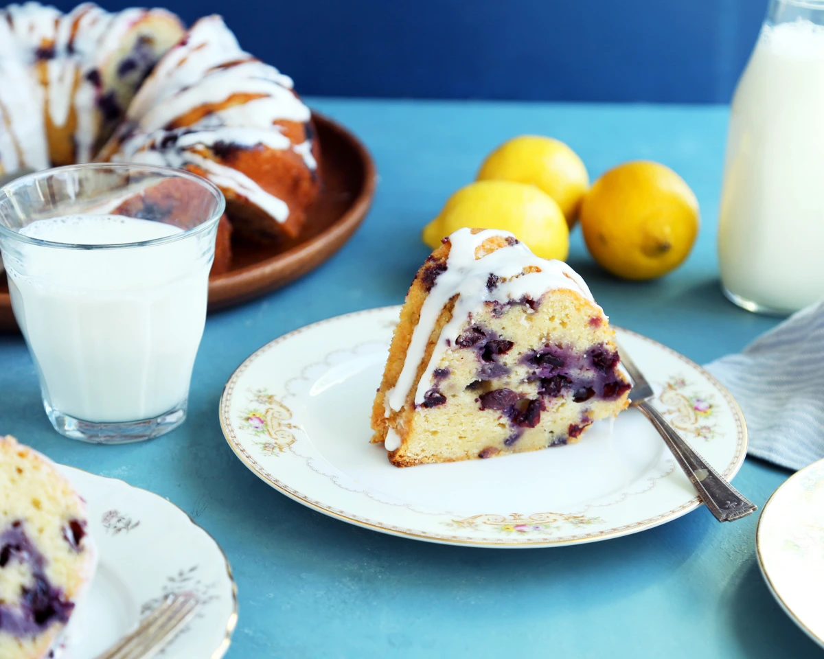 Blueberry Ring Cake with Lemon Glaze