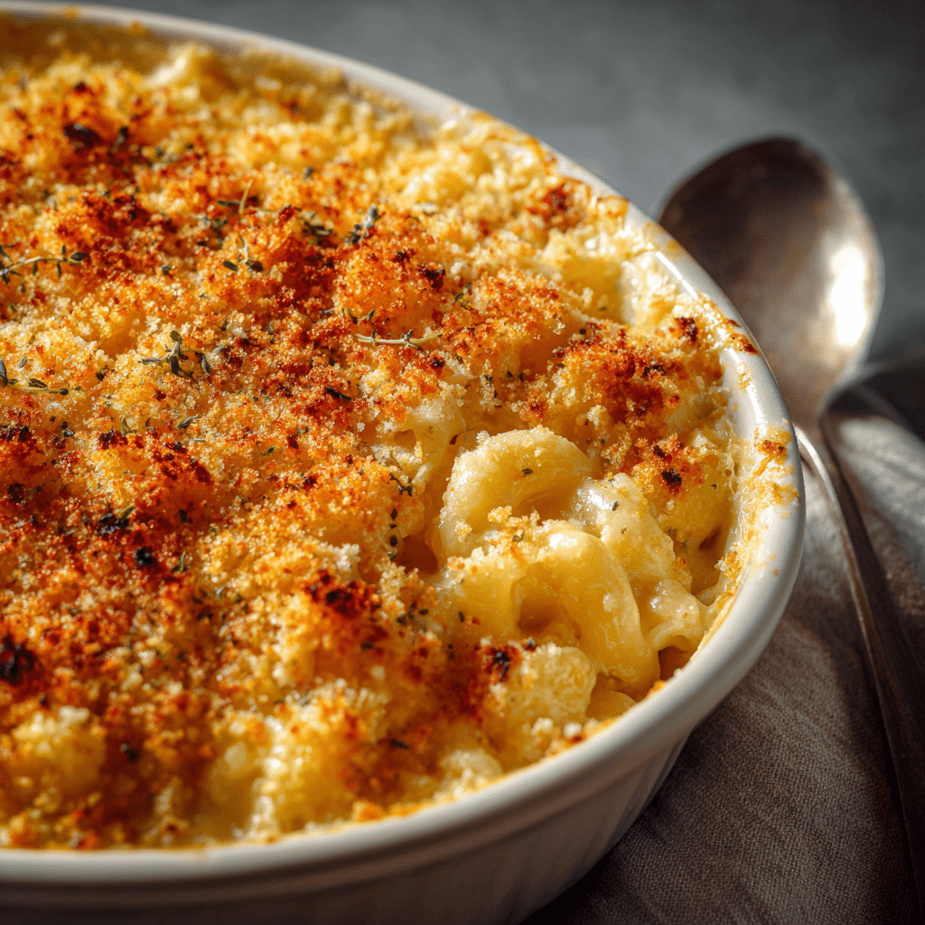 Smoky Paprika Baked Mac and Cheese with Crispy Herb Topping