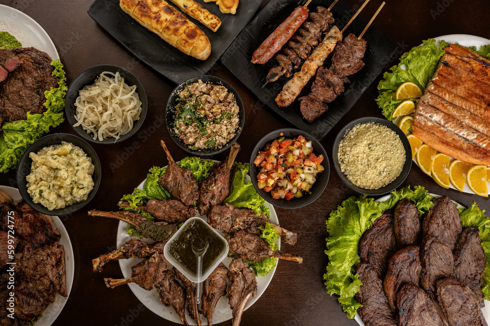 Brazilian Churrasco Platter: Picanha, Chicken & Sausage