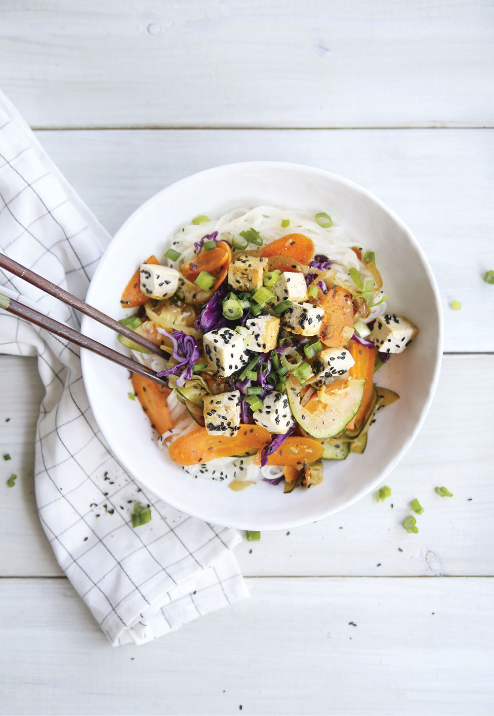 Spicy Sesame-Ginger Tofu Stir-Fry with Snap Peas
