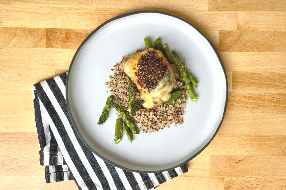 Herb-Roasted Chicken Thighs with Quinoa & Lemon