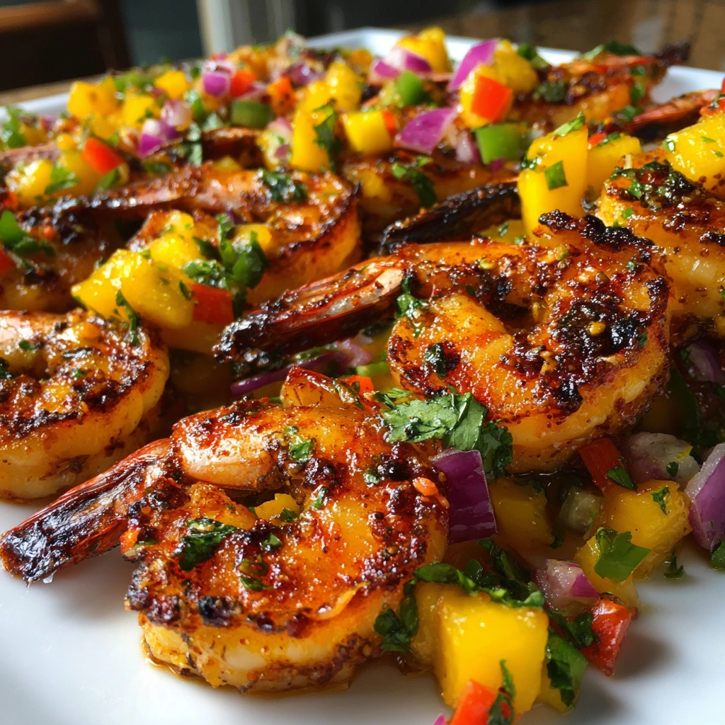 Jerk-Spiced Shrimp Skewers with Tropical Mango Salsa