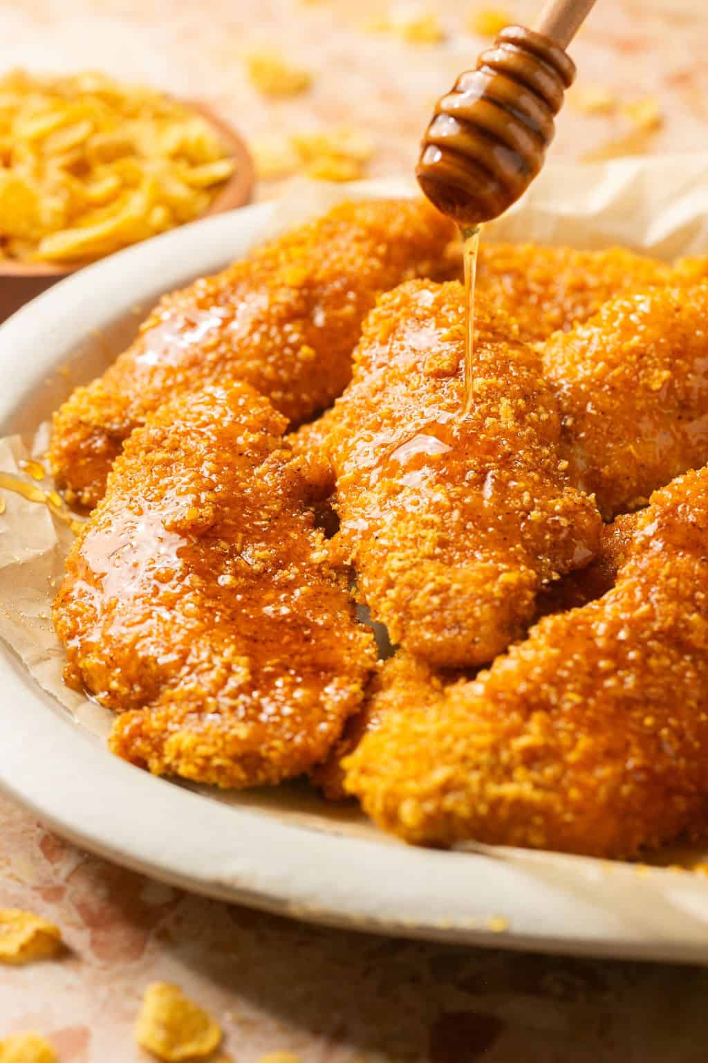 Crispy Honey-Cornflake Chicken Fries
