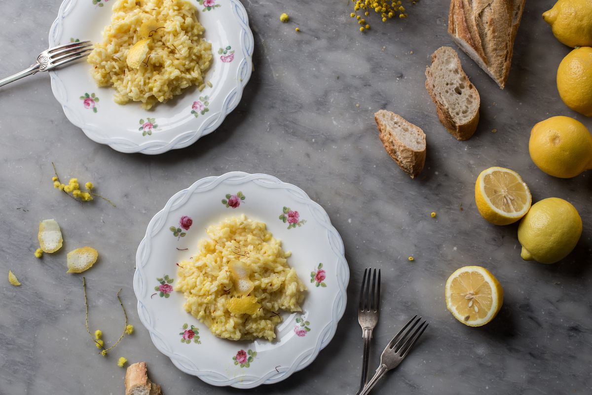 Sicilian Saffron Risotto with Lemon Zest