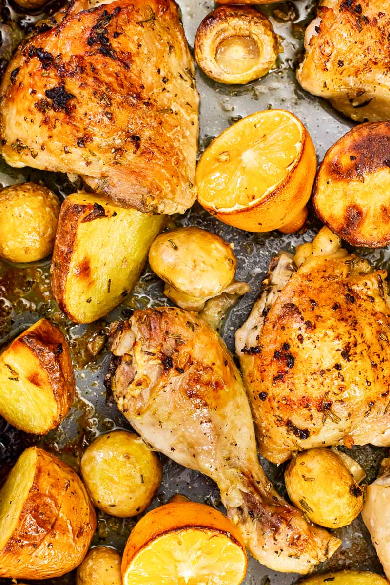 Honey-Glazed Lemon Chicken with Crispy Rosemary Potatoes