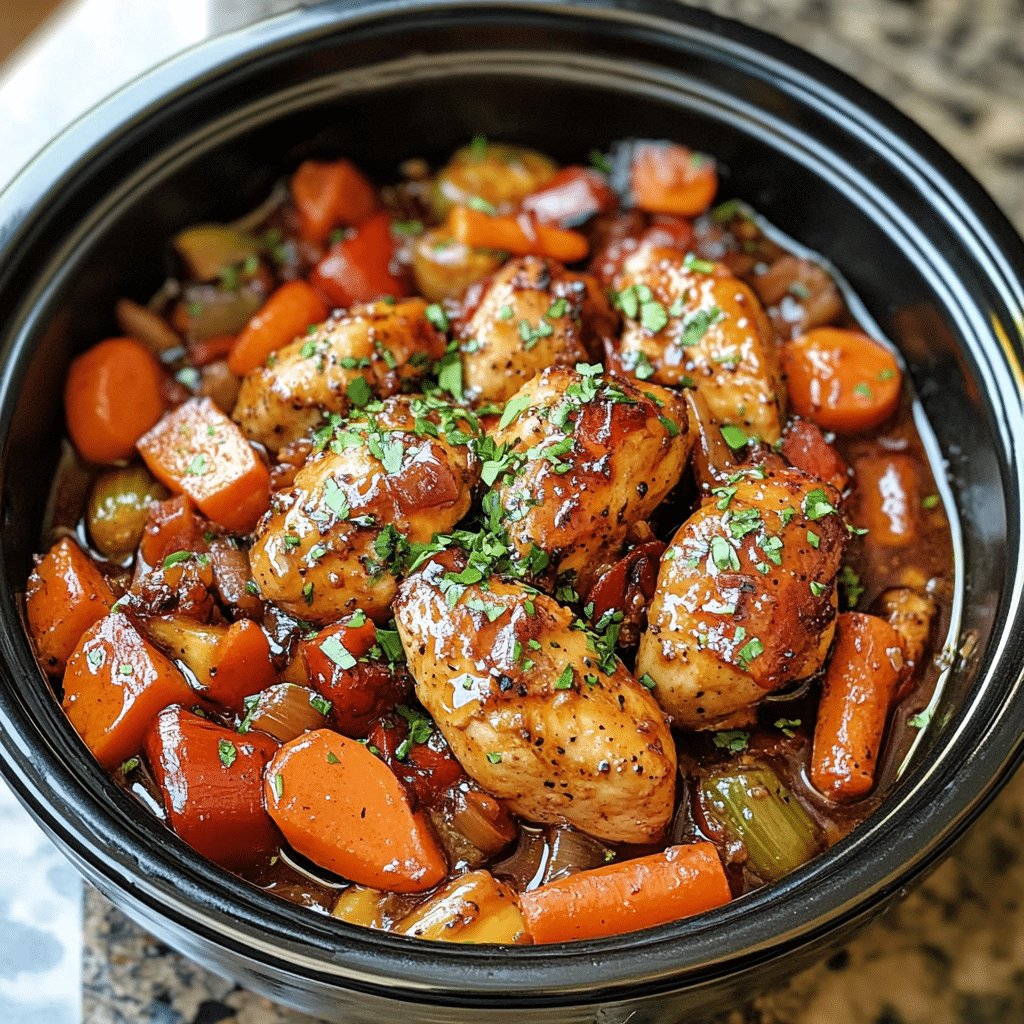 Slow Cooker Honey-Glazed Chicken and Root Vegetables