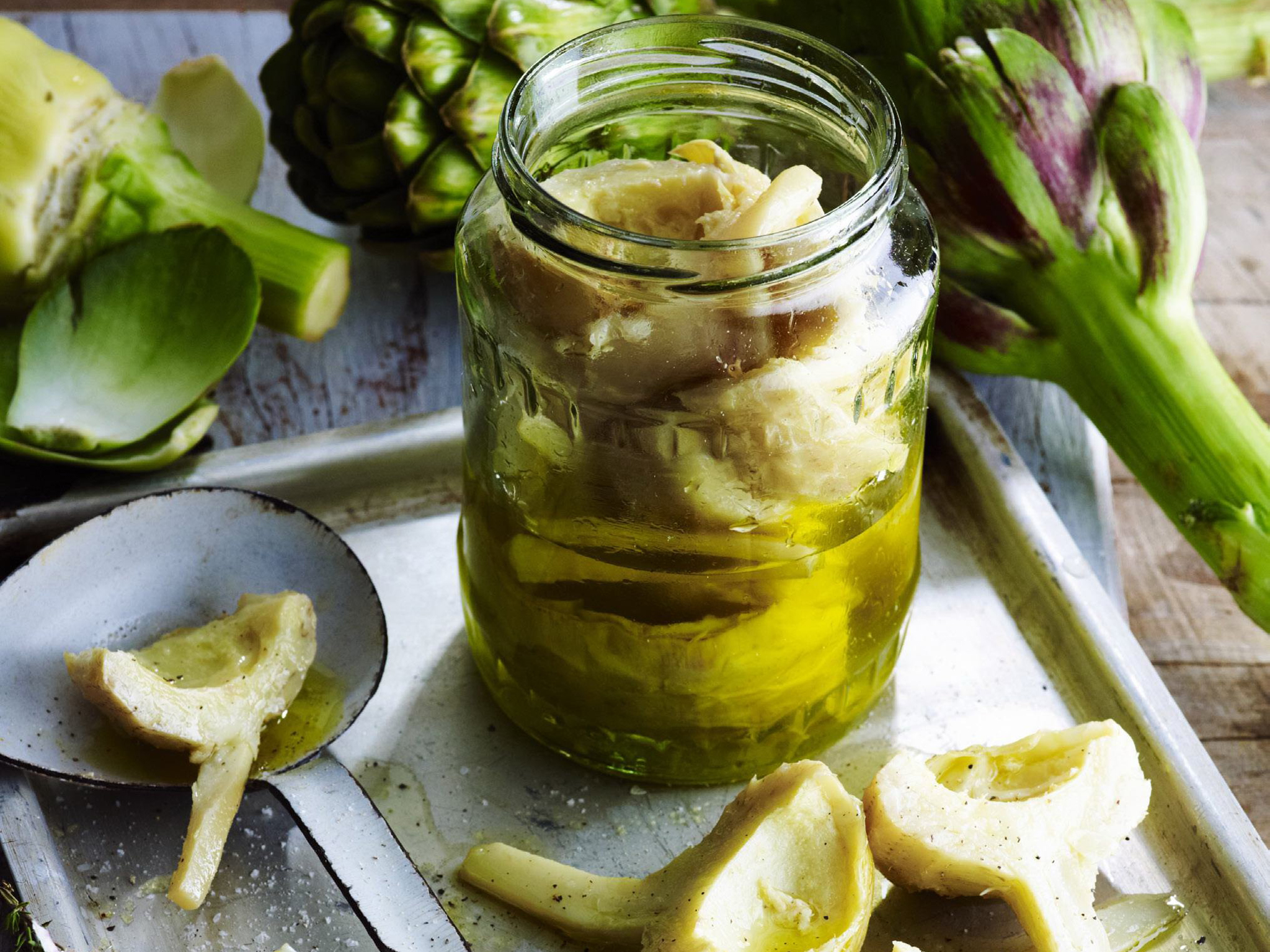 Aperol-Marinated Artichoke Hearts with Orange Vinaigrette