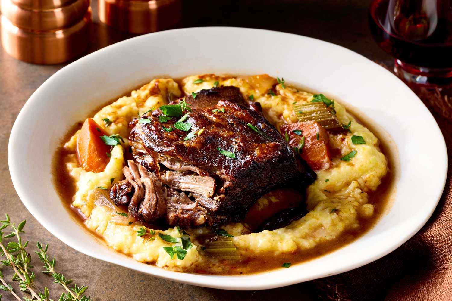 Aperol-Braised Short Ribs with Orange-Red Wine Reduction