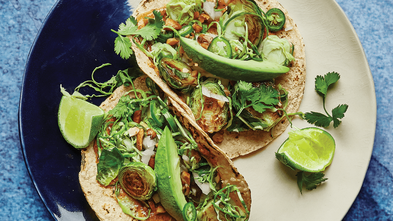 Brussels Market Herb-Crusted Fish Tacos with Cucumber Salad