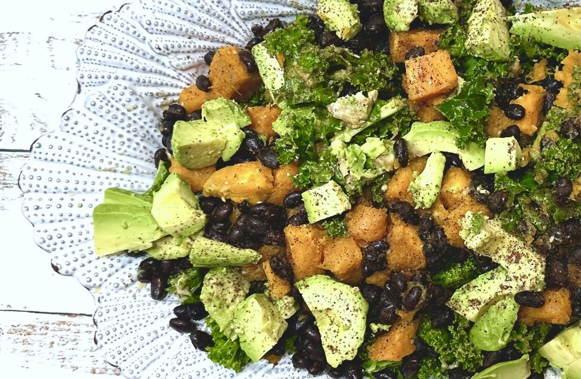 Turmeric Roasted Sweet Potato & Kale Bowl