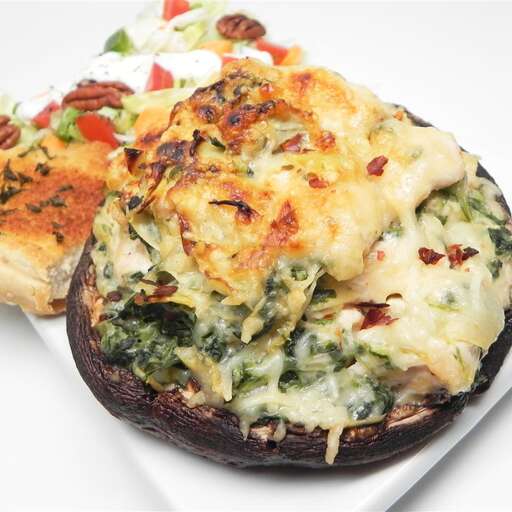 Aperol & Artichoke Stuffed Portobellos