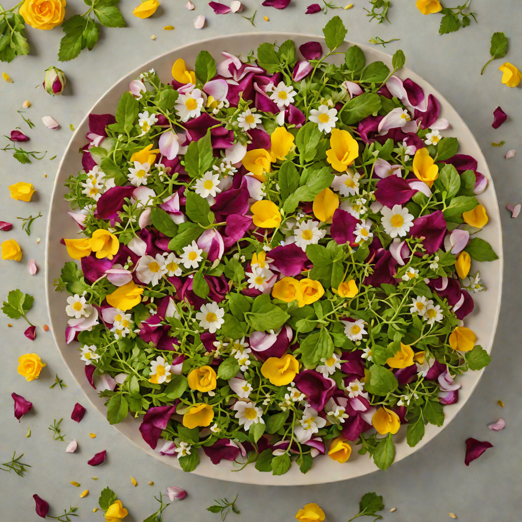Easter Floral Herb Salad with Edible Rose Petals