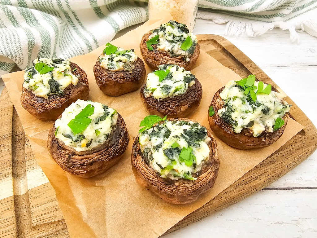 Savory Spinach and Ricotta Stuffed Mushrooms