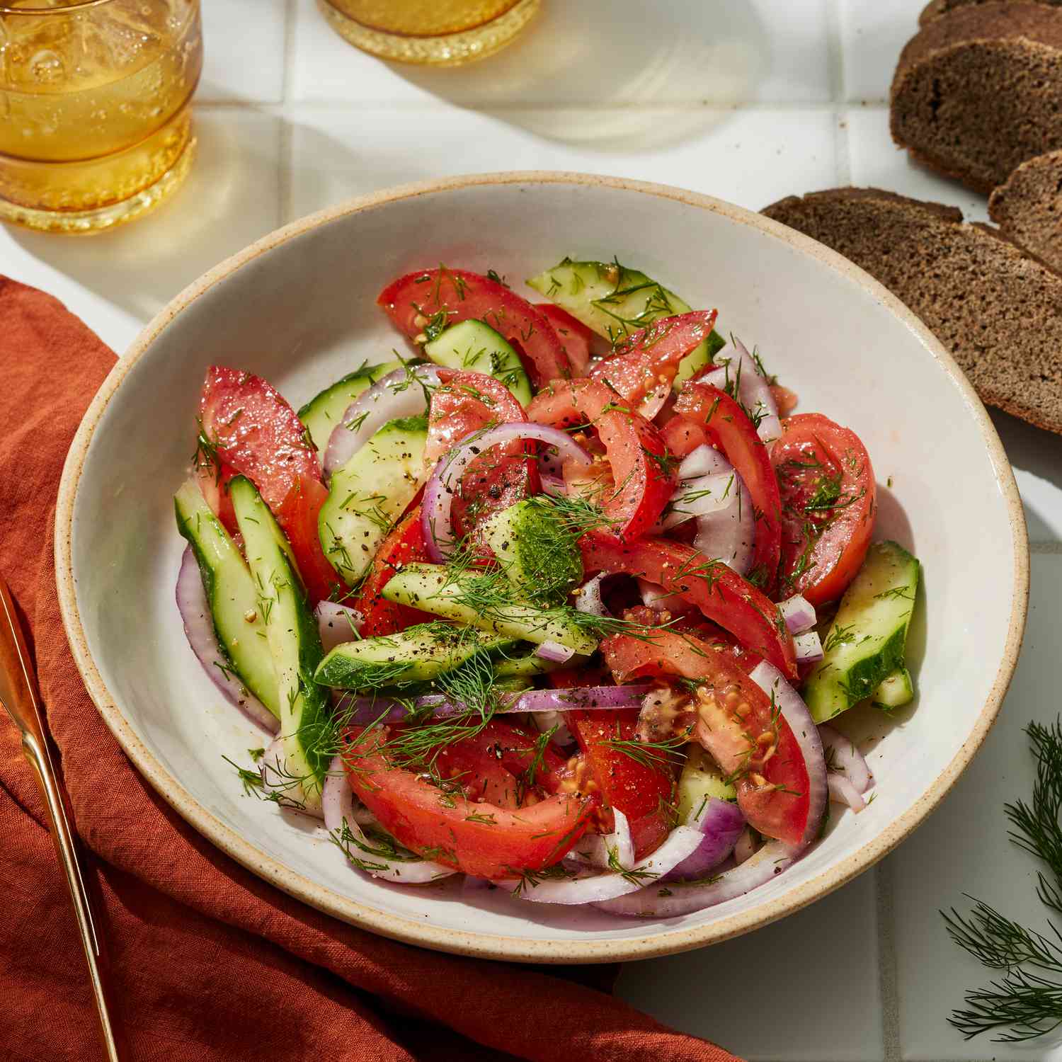 Cucumber-Tomato Herb Salad with Lemon-Dill Vinaigrette