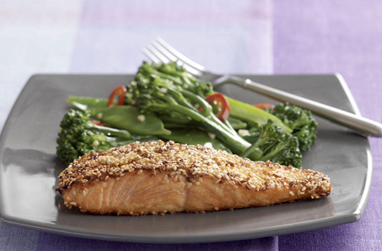 Sesame-Glazed Salmon with Stir-Fried Vegetables
