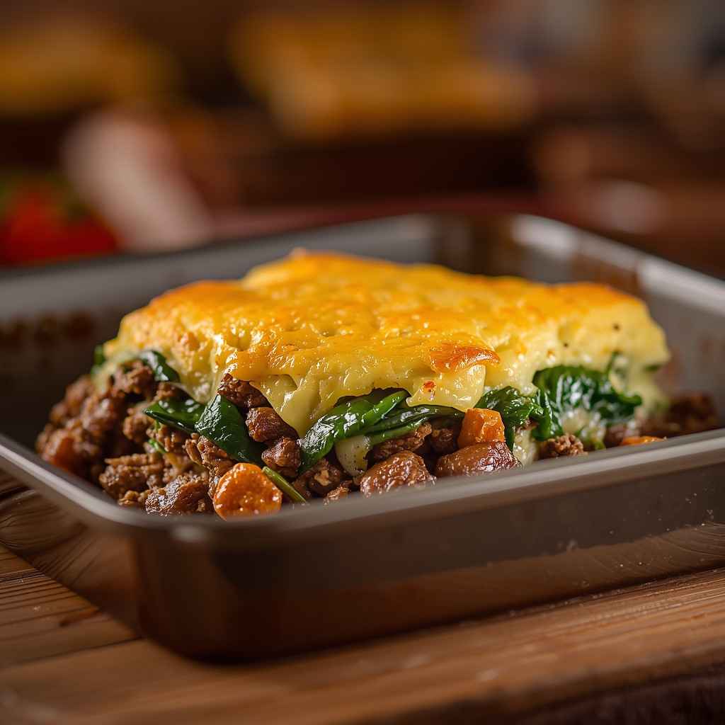 Spinach and Ground Meat Moi Moi