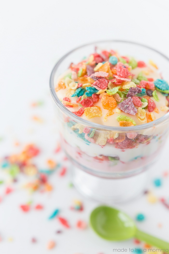 Rainbow Gummy Parfait with Berry Swirl