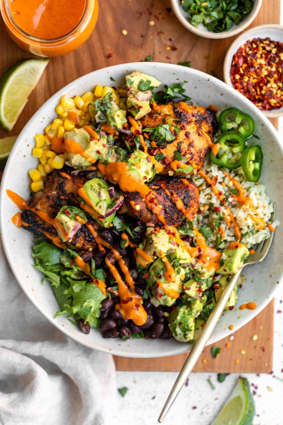 Chicken & Sweet Potato Bowls with Cilantro Lime