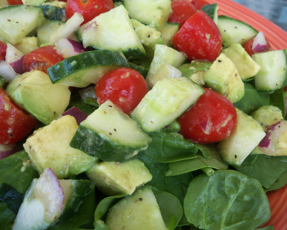 Avocado-Cucumber Salad with Lime-Dill Dressing