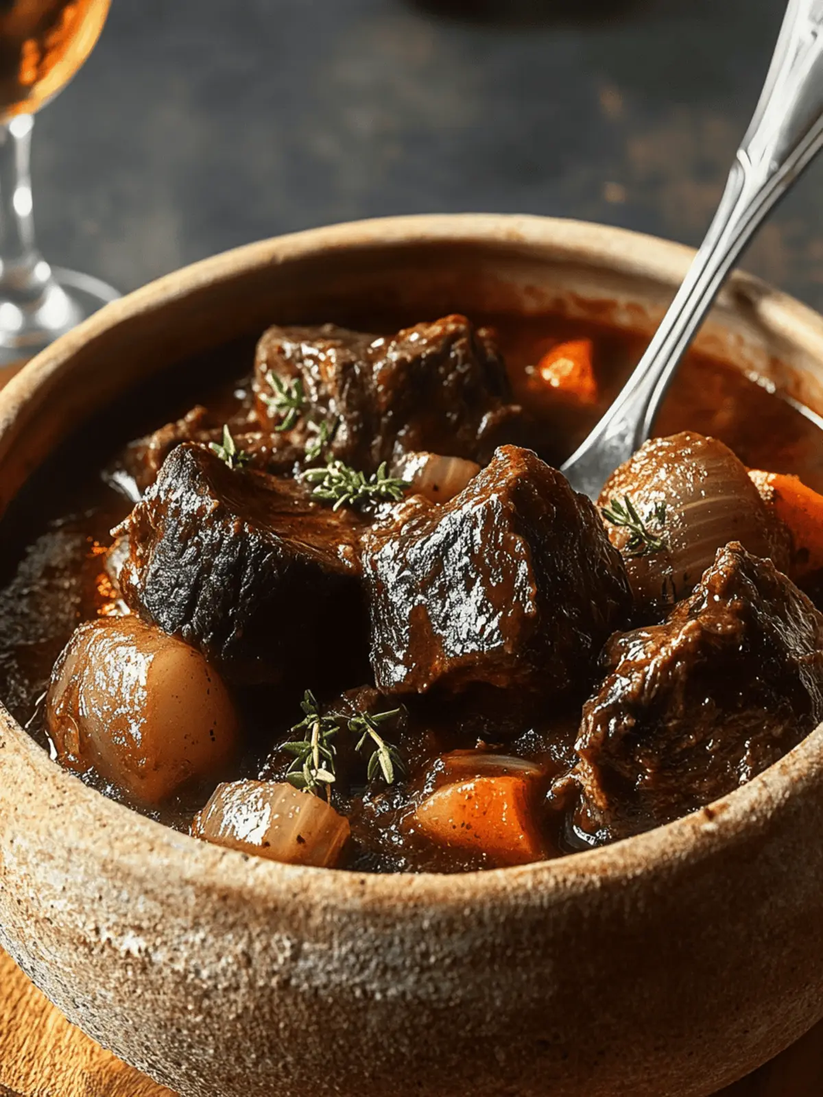 Authentically Slow-Braised Beef Bourguignon with Red Wine Reduction