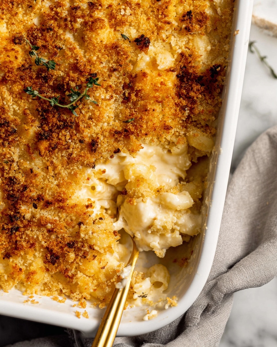 Cheesy Baked Macaroni and Cheese with Crispy Panko Topping