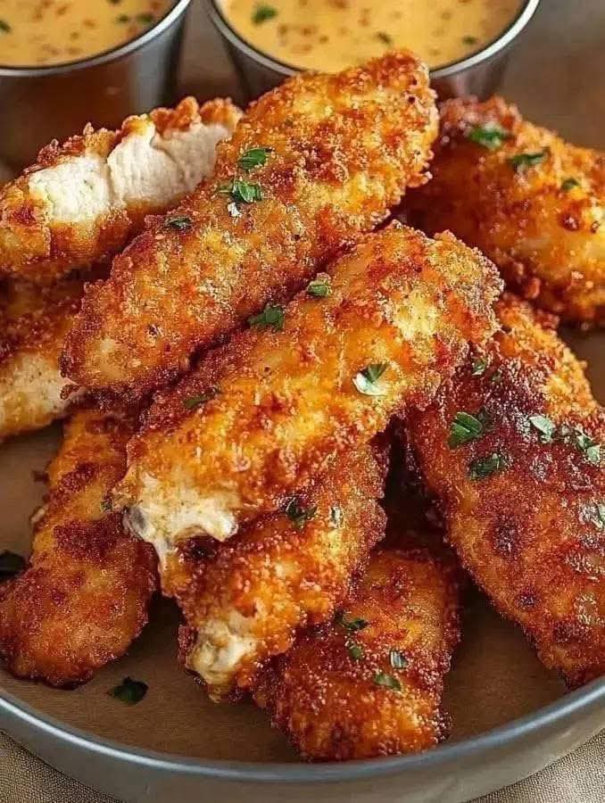 Meme-Style Chicken Tenders with Rainbow Dips