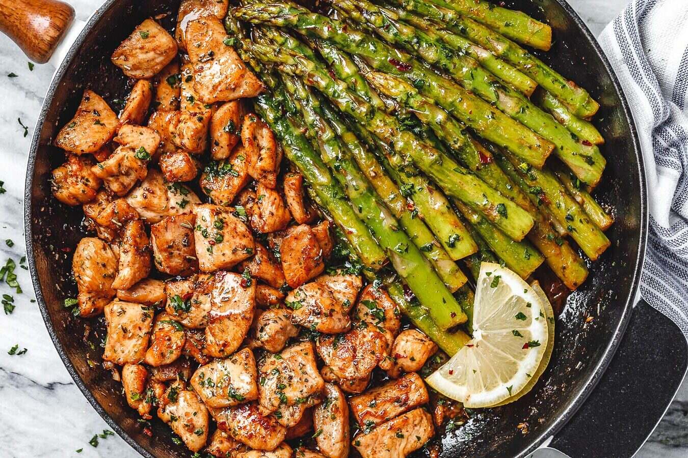 Lemon-Herb Chicken Thighs with Crisp Asparagus