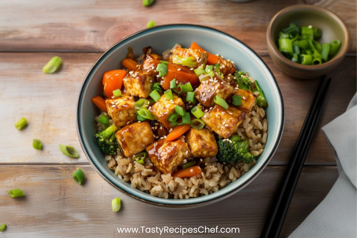 Sesame Tofu Stir-Fry with Brown Rice