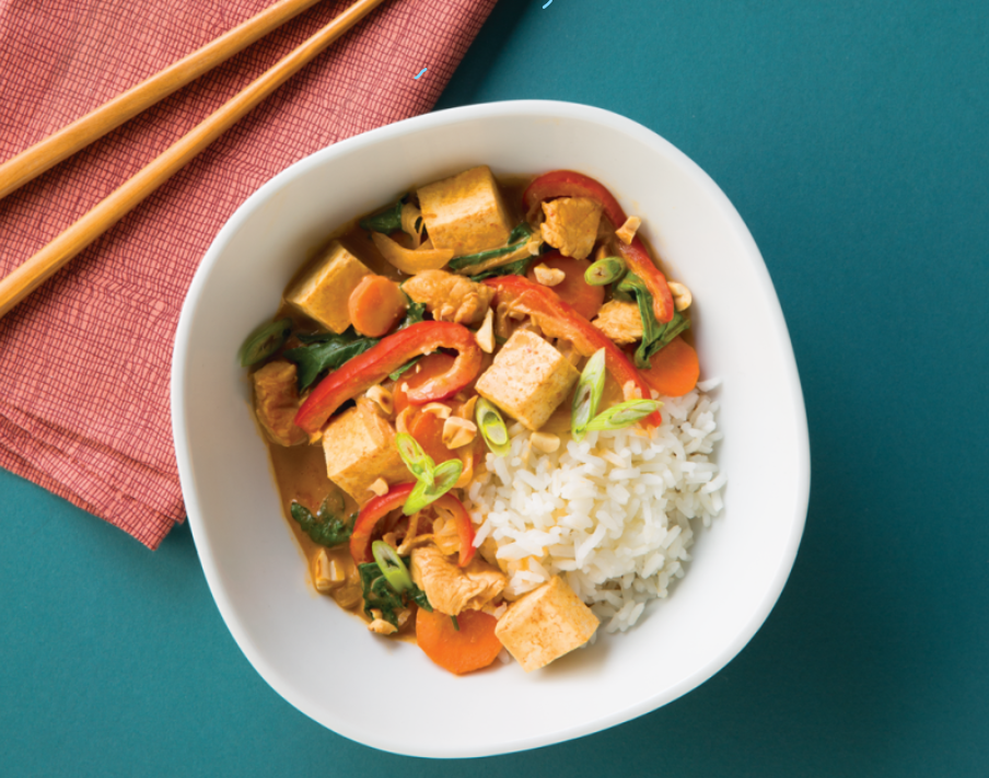 Creamy Thai Coconut Curry with Tofu and Snap Peas