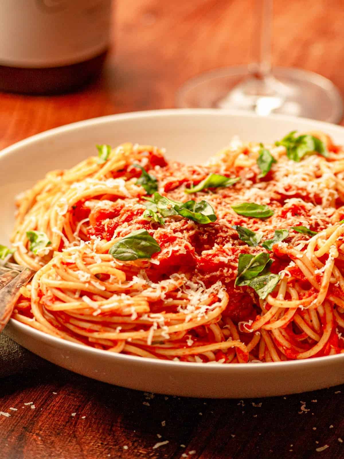 Real Italian Homemade Pasta with Tomato Sauce