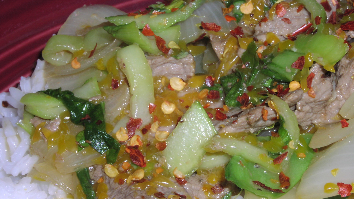 Mandarin Ginger Pork with Bok Choy