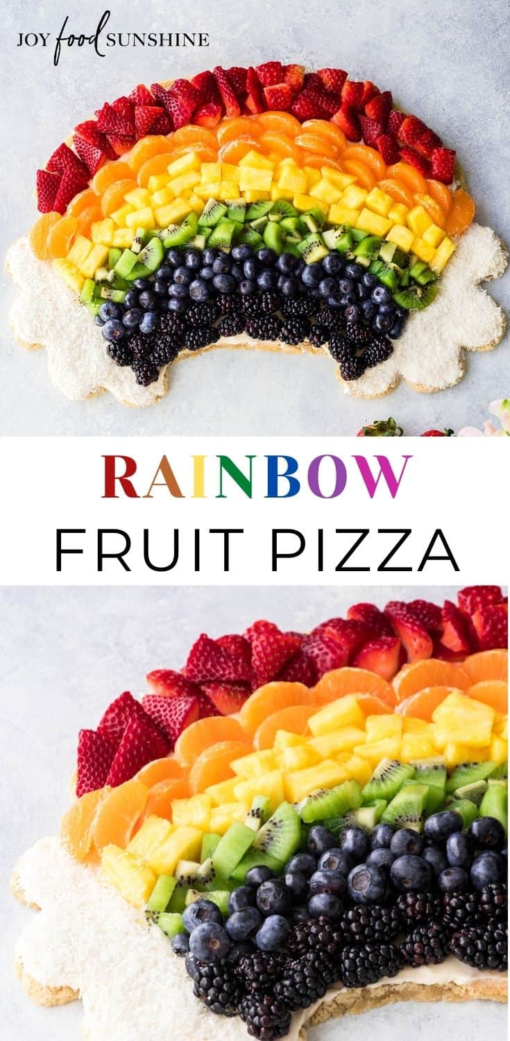 Rainbow Fruit Pizza with Honey-Lime Drizzle