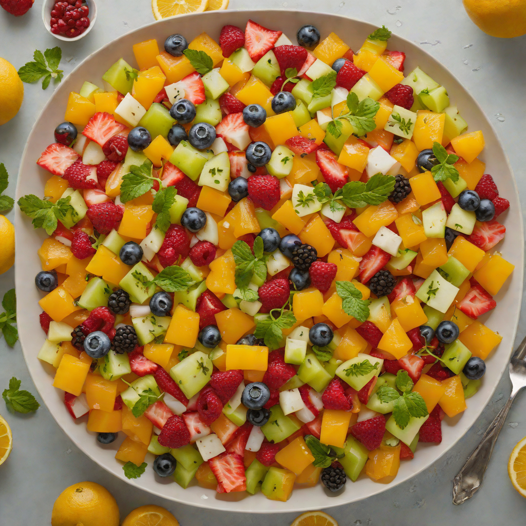Iridescent Fruit Salad with Citrus Dressing