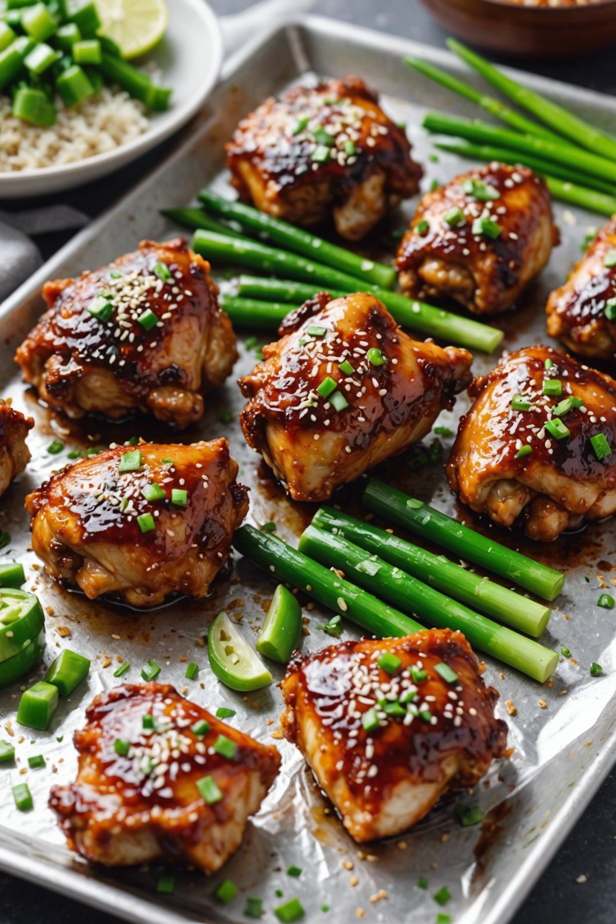 Honey-Glazed Chicken Thighs with Sesame Veggies