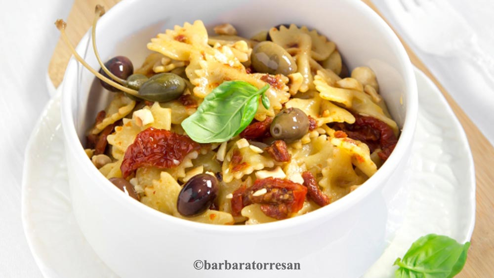 Sun-Dried Tomato & Herb Farfalle with Roasted Cherry Tomatoes