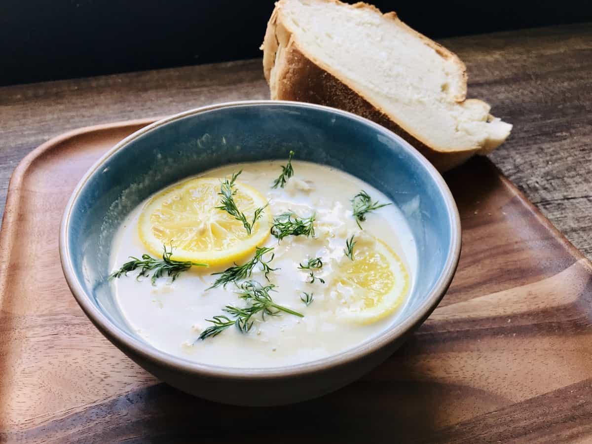 Authentic Greek Avgolemono Soup with Lemon and Egg