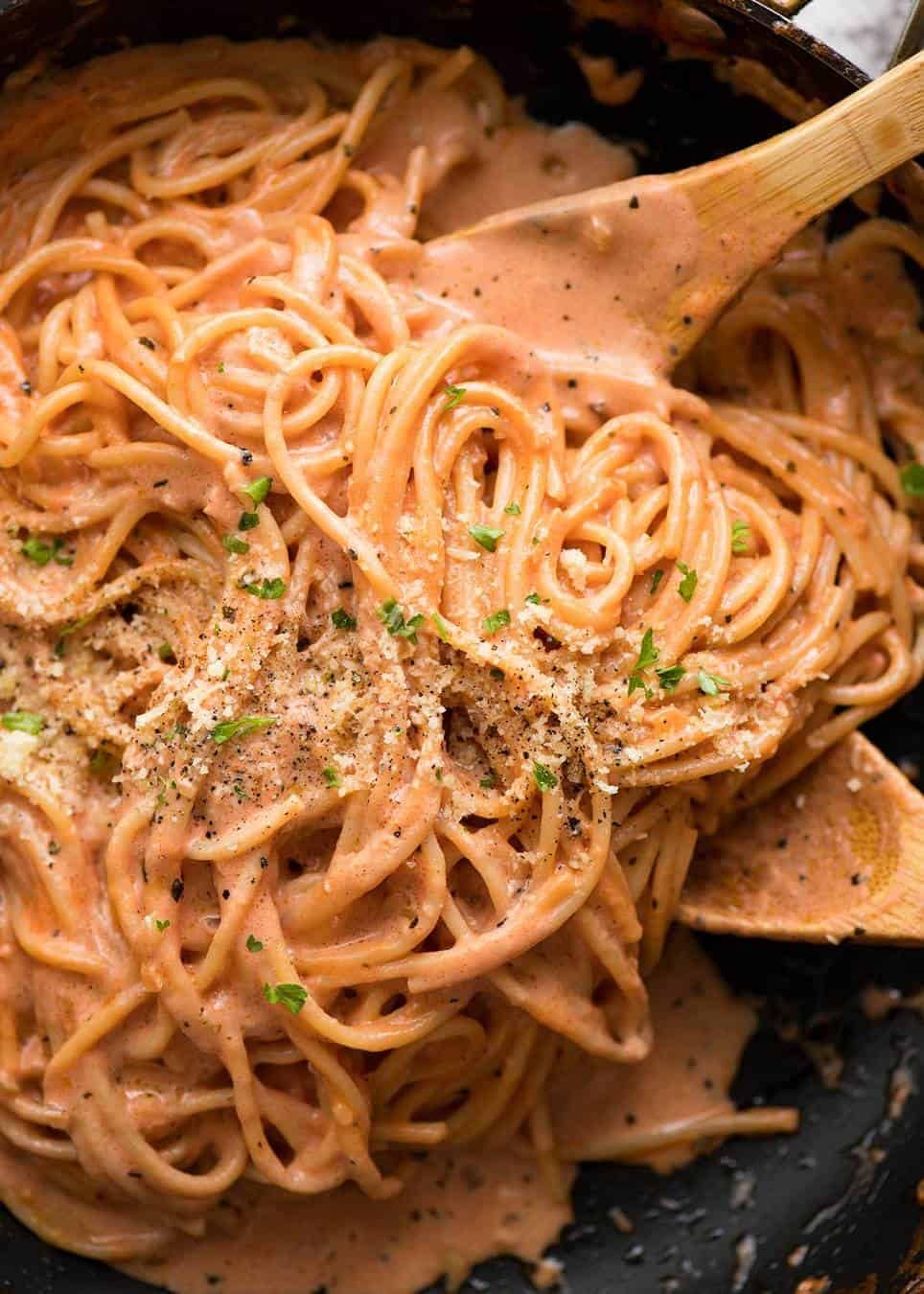Half-Creamy Tomato Pasta