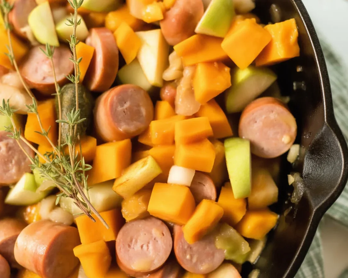 Sweet and Savory Sausage Apple Skillet