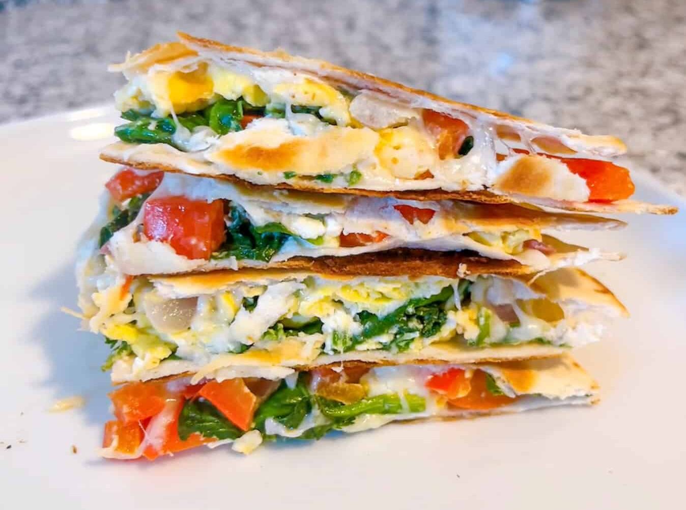 Spinach-Feta Breakfast Quesadillas