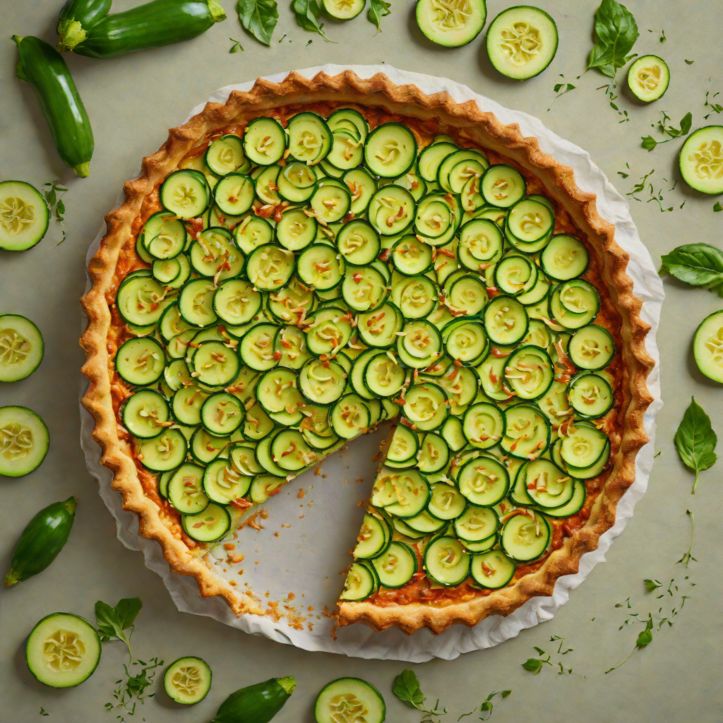 Concentric Roasted Vegetable Tart with Herb Cream