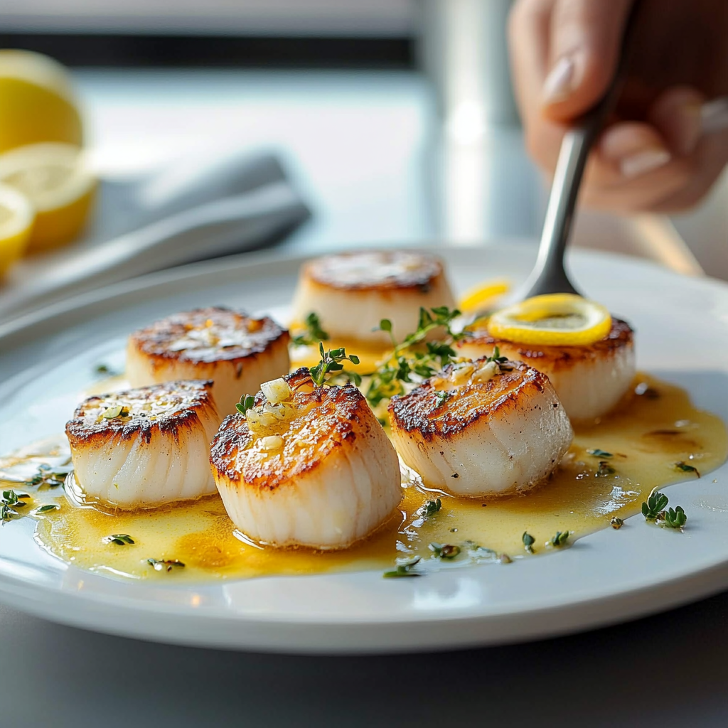 Pan-Seared Scallops with Lemon-Garlic Butter